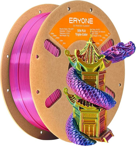 ERYONE Silk Tri Color PLA Filament 3D Printer 1.75mm +/- 0.03mm by ERYONE