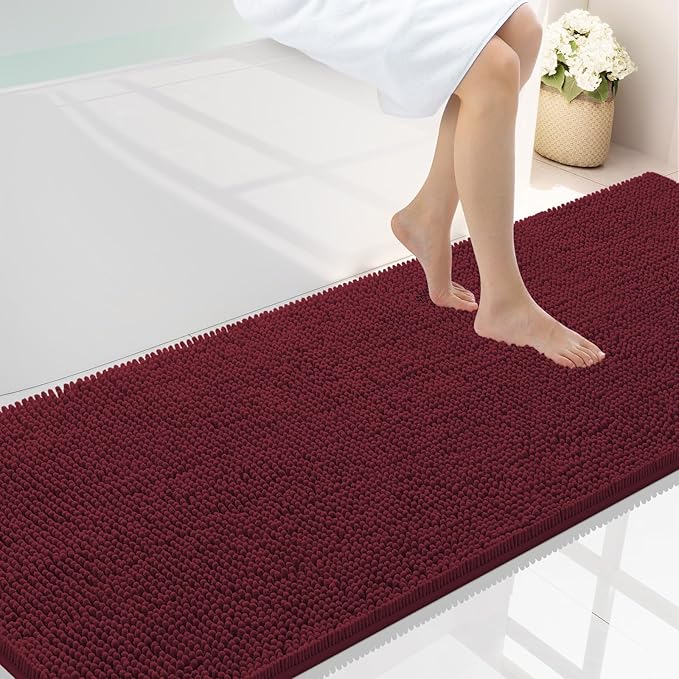 Smiry Luxury Chenille Bathroom Rugs 70x24, Extra Soft and Absorbent Shaggy Bath by Smiry