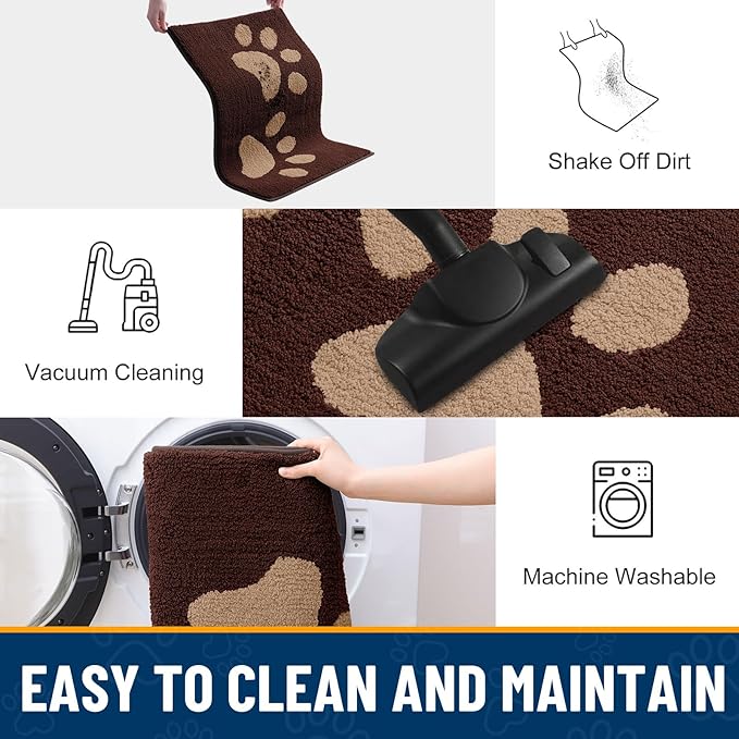 Smiry Dog Door Mat for Muddy Paws, Absorbs Moisture and Dirt, Low-Profile - Image 7