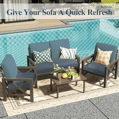 12Pcs Stretch Couch Cushion Covers, Water Resistant Outdoor Sofa Cuhsion Cover - Image 6