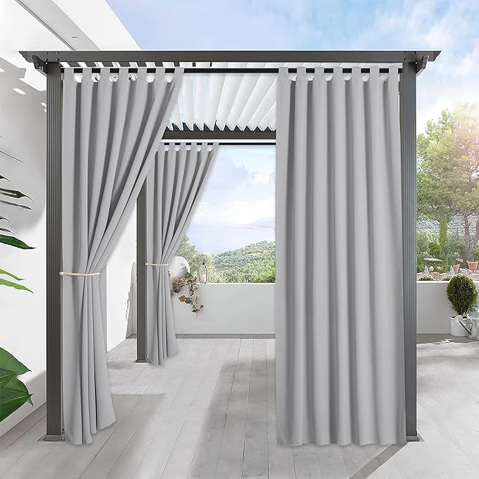 RYB HOME Outdoor Curtains for Patio Waterproof Tab Top Block Sunlight Thermal by RYBHOME