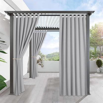 RYB HOME Outdoor Curtains for Patio Waterproof Tab Top Block Sunlight Thermal by RYBHOME