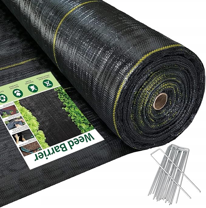 8ft x100ft Pro Black Weed Barrier, 6oz Premium Landscape Fabric-Heavy Duty by Sunocity