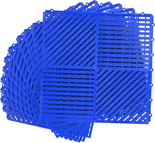 MYFAMIREA Modular Interlocking Cushion 12 Pack 11.8" x 11.8" Rubber Floor Tiles by MYFAMIREA