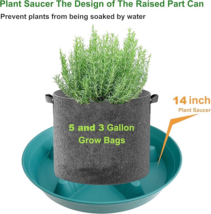 4 Pack Plant Saucer 14 inch, Plastic Plant Saucers - Image 4