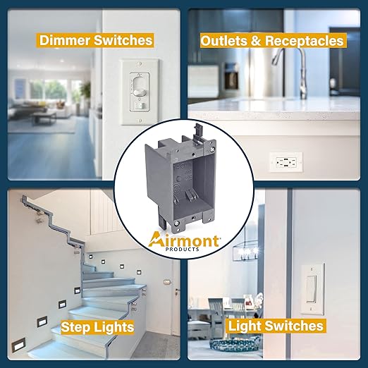 Airmont Products 14 in. Old Work Electrical Box, 1-Gang 14 Cu in Non-Metallic - Image 5