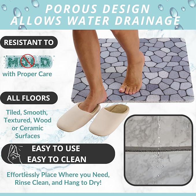 Enkosi Loofah Shower Mat Non Slip – Square Anti Slip Bath Mat - Image 4