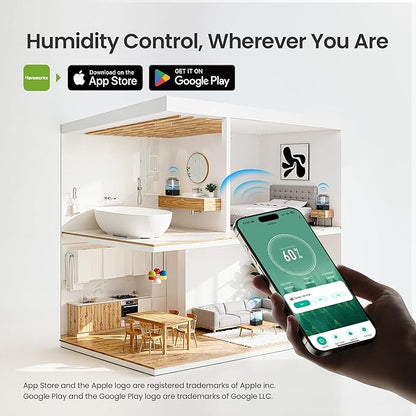Smart Humidifiers for Bedroom Home, 6L Cool Mist Top Fill Humidifier Large Room - Image 4