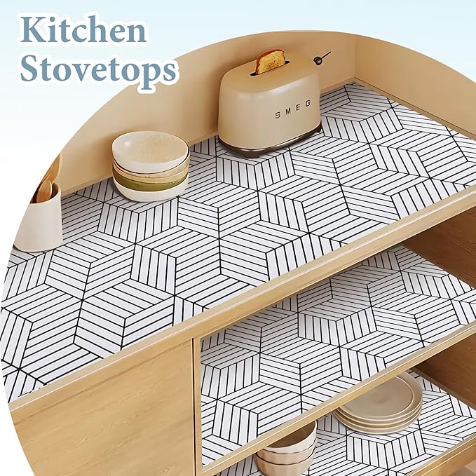 Shelf Liners for Kitchen Cabinets 17in x 20FT, Non Adhesive Cabinet Liner - Image 4