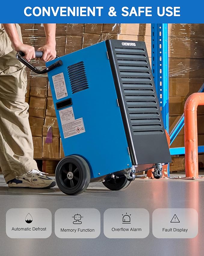 CREWORKS 180 PPD Commercial Dehumidifier, 180 Pint Dehumidifier - Image 2