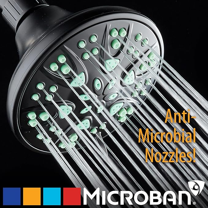 AquaDance Antimicrobial – Anti-Clog High-Pressure 6-Setting Shower Head - Image 5