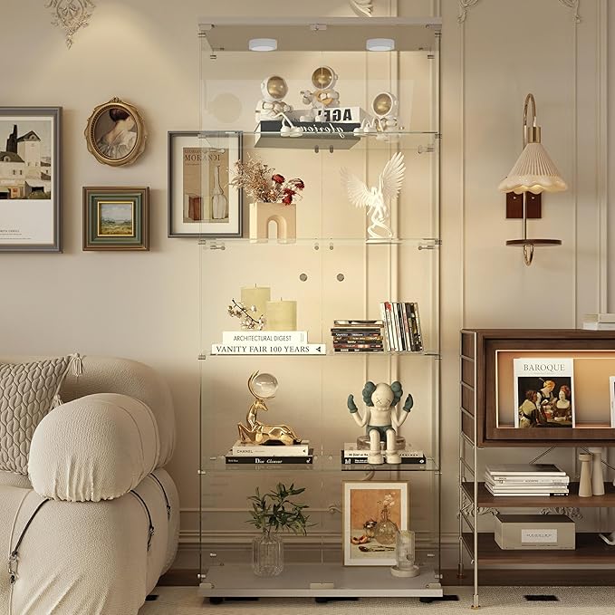 Yoluckea 5-Tier Glass Display Cabinet by Yoluckea