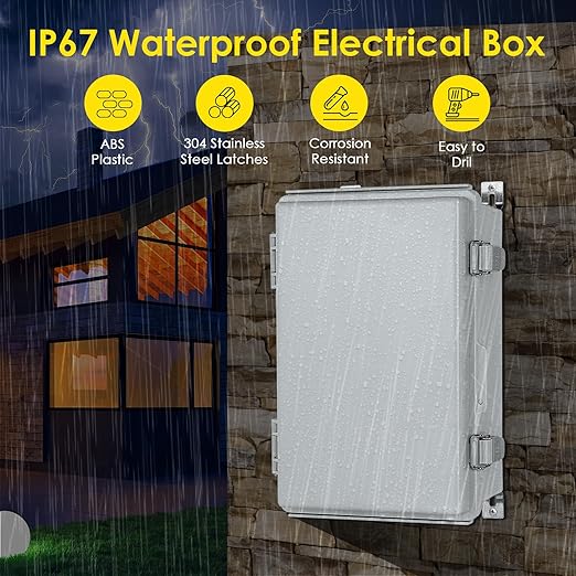 Waterproof Electrical Junction Box, IP67 Plastic Weatherproof Electrical - Image 2