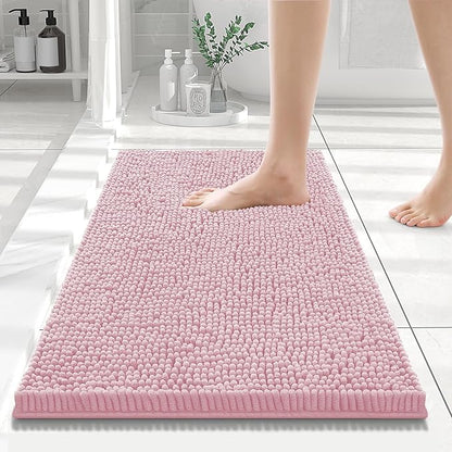Smiry Luxury Chenille Bathroom Rugs 24x16, Extra Soft and Absorbent Shaggy Bath by Smiry
