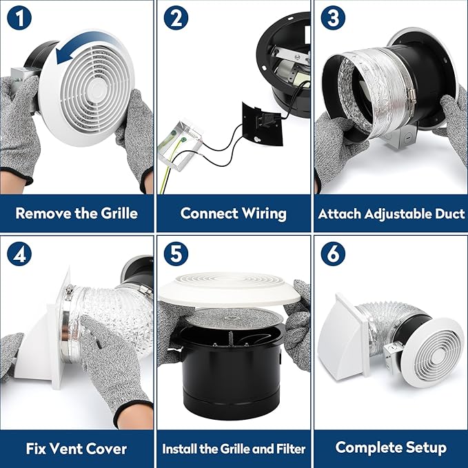 512M 6 Inch Through-the-Wall Exhaust Fan - Image 3