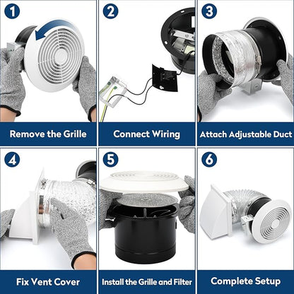 512M 6 Inch Through-the-Wall Exhaust Fan - Image 3