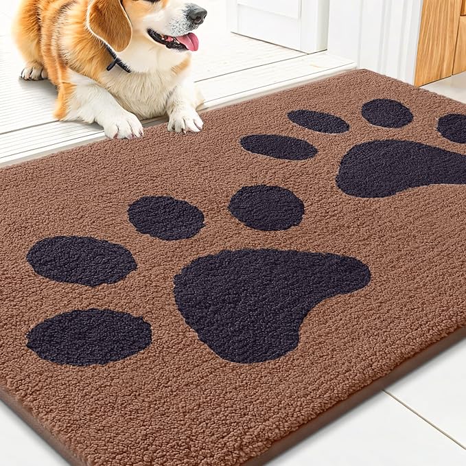 Smiry Dog Door Mat for Muddy Paws, Absorbs Moisture and Dirt, Low-Profile by Smiry