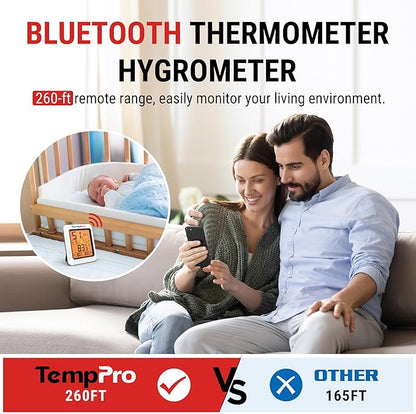 TempPro Hygrometer Thermometer for House, Backlit Humidity Meter Temperature - Image 3