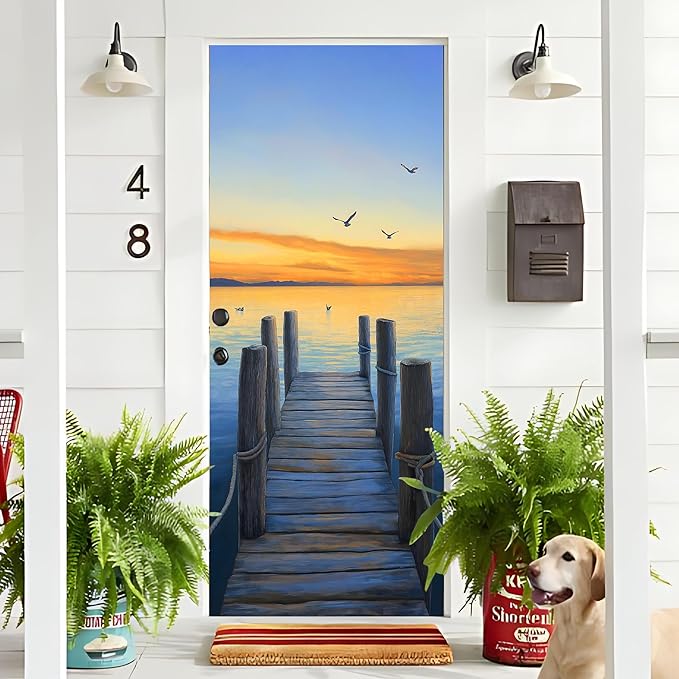 3D Door Stickers, Peel and Stick Vinyl Wallpaper, Self-Adhesive Mural Door Cover - Image 4