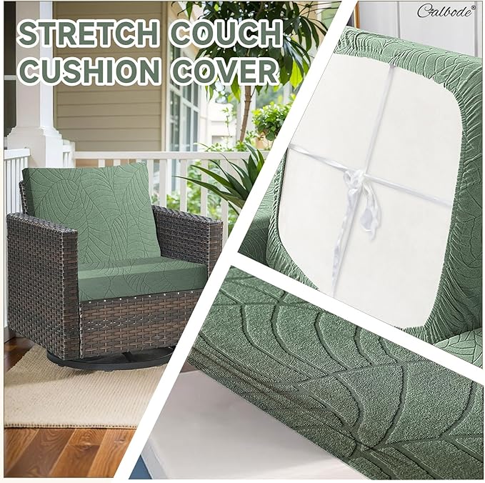 8Pcs Stretch Couch Cushion Covers, Water Resistant Outdoor Sofa Cuhsion Cover - Image 6