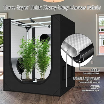 zazzy Grow Tent 18"x30"x36" Hydroponic Heavy Duty Dark Room Reflective Mylar - Image 5