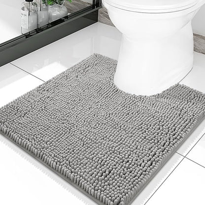 Smiry Luxury Chenille Toilet Rugs U-Shaped 20x20, Soft Absorbent Non-Slip by Smiry
