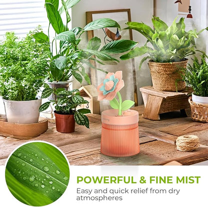 Cute Flower Mini Humidifier, 260ml Portable Small Cool Mist Humidification - Image 5