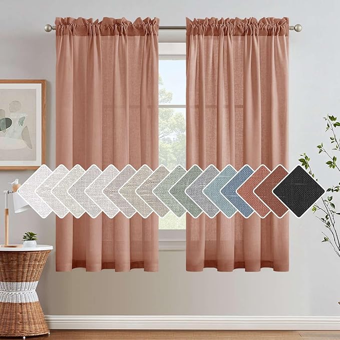 H.VERSAILTEX Linen Curtains Elegant Natural Linen Semi Sheer Curtains Energy by HVERSAILTEX