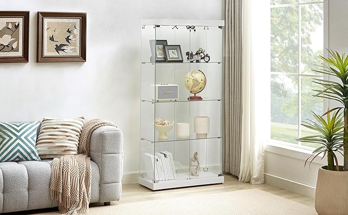Yoluckea 4 Shelves Glass Display Cabinet - Image 8
