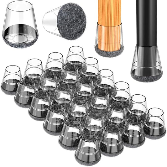 24 Pcs Silicone Chair Leg Floor Protectors Extra Small，Grey Chair Leg Covers to by YTEACIUL