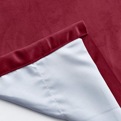 ChadMade Blackout Lined Premium Velvet Curtain Burgundy Red 100Wx96L Inch - Image 5