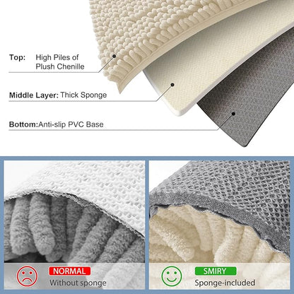Smiry Luxury Chenille Bathroom Rugs 24x16, Extra Soft and Absorbent Shaggy Bath - Image 5