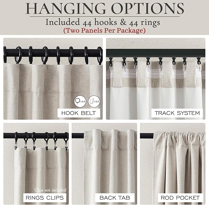 Extra Wide 70 Inch Length Blackout Curtains & Drapes 108 Inches Long 2 Panels - Image 5