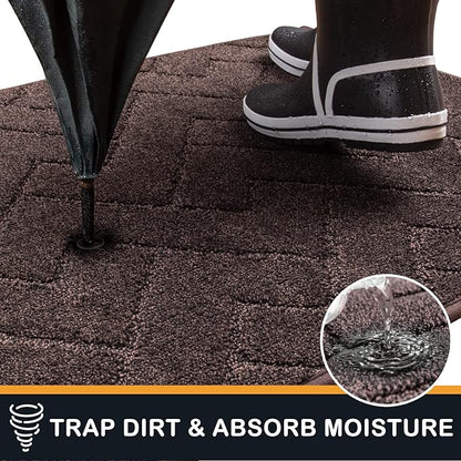 PURRUGS Dirt Trapping Door Mat 24" x 35.5", Non-Slip Machine Washable Entry Rug - Image 5