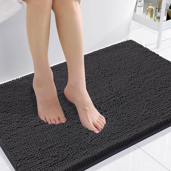 Smiry Luxury Chenille Bathroom Rugs 36x24, Extra Soft and Absorbent Shaggy Bath by Smiry