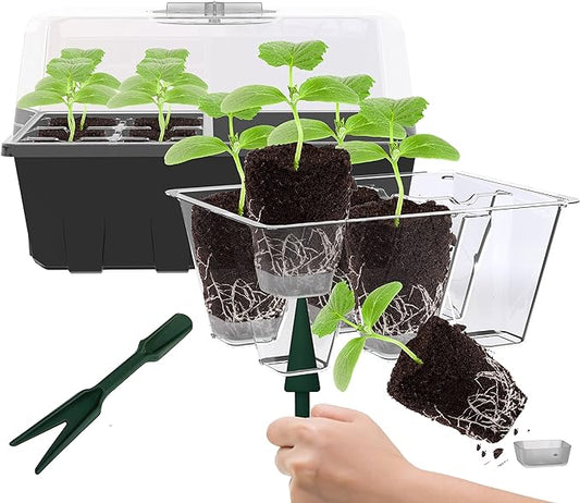 Gardzen 10 Pack Push-Up Seed Starting Tray, Pop Up Plant Germination Trays by Gardzen