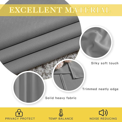 NICETOWN Blackout Silver Grey Sliding Door Curtains 90 inch Length, Thermal - Image 5