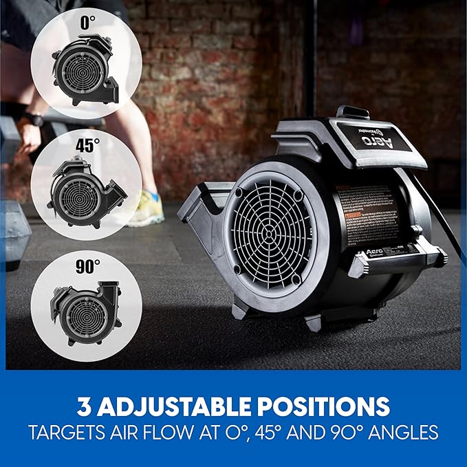 Vacmaster AM201R 3 Speed Floor Fan, 156W 550 CFM Air Mover, Utility Blower Fan - Image 4
