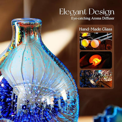 Porseme 280ml Essential Oil Diffuser 3D Glass Aromatherapy Ultrasonic Humidifier - Image 5