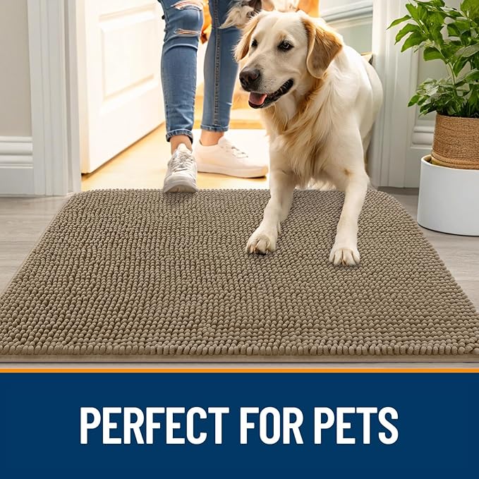 OLANLY Dog Door Mat for Muddy Paws 70x35, Absorbs Moisture and Dirt, Absorbent - Image 6
