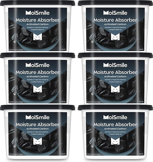 Moisture Absorbers 6 Packs, 10.8OZ Activated Charcoal Efficient Humidity by MoistureAbsorbers