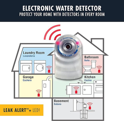 Zircon Leak Alert + LED! Water Leak Detector & Flood Sensor Alarm/Water Leak - Image 3
