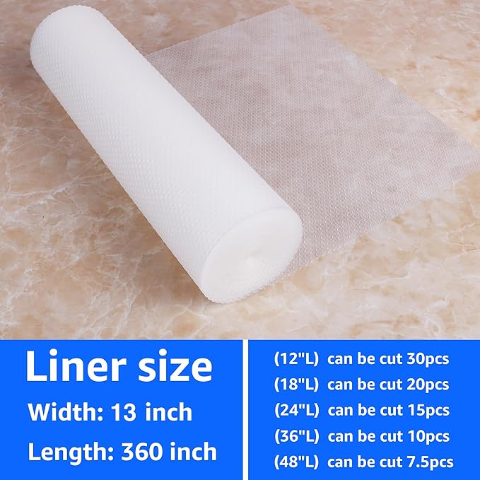 PABUSIOR Shelf Liners for Cabinets: Clear Non-Adhesive Kitchen Drawer Mats - Image 9