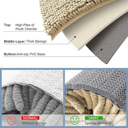 Smiry Luxury Chenille Bathroom Rugs 44x24, Extra Soft and Absorbent Shaggy Bath - Image 5
