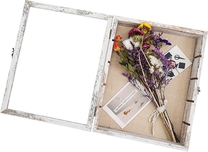 Shadow Box Frame with Removable Shelves, Coins Military Medals Pins Wedding - Image 3