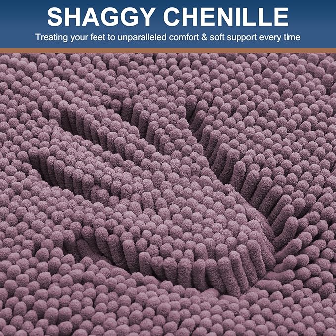 Smiry Luxury Chenille Bathroom Rugs 24x16, Extra Soft and Absorbent Shaggy Bath - Image 3