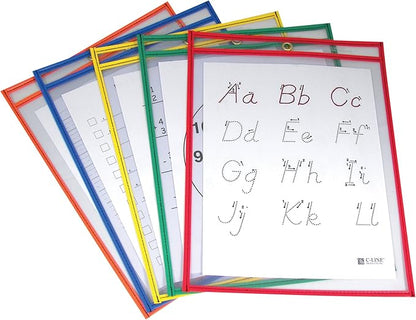 C-Line Reusable Dry Erase Pockets, 9 x 12 Inches, 5 Pockets per Pack - Image 2