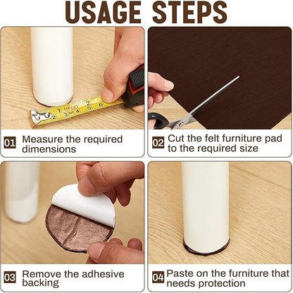 Large Felt Furniture Pads 8 x 60 Inch Non Slip Self Adhesive Heavy Duty - Image 5