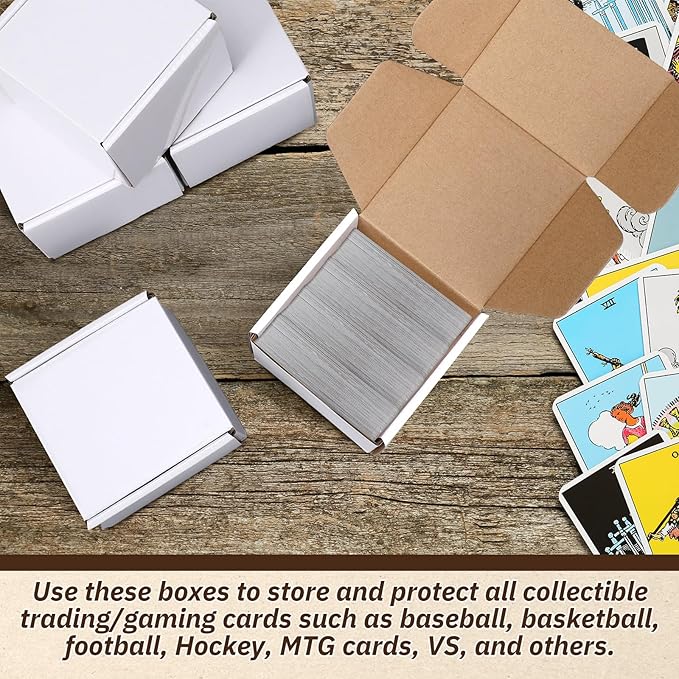 Eaasty 10 Pack Gaming Card Storage Box White Corrugated Cardboard Box Craft - Image 5