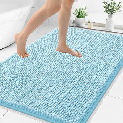 Smiry Luxury Chenille Bathroom Rugs 48x32, Extra Soft and Absorbent Shaggy Bath by Smiry